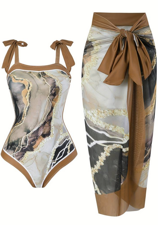 Brown Marble SwimSuit